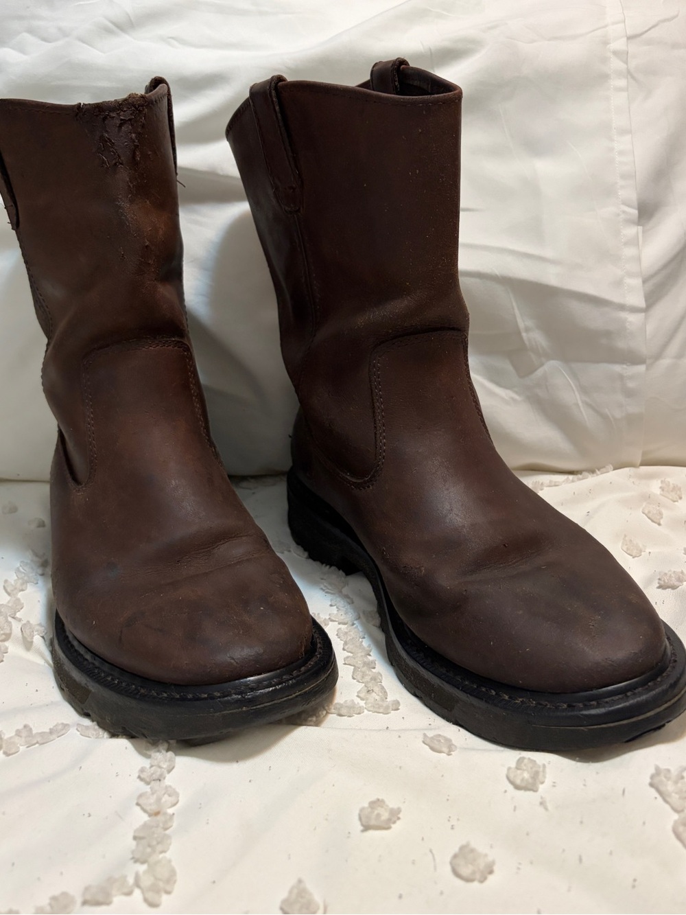 Wolverine Brown Leather Pull-On Work Boots